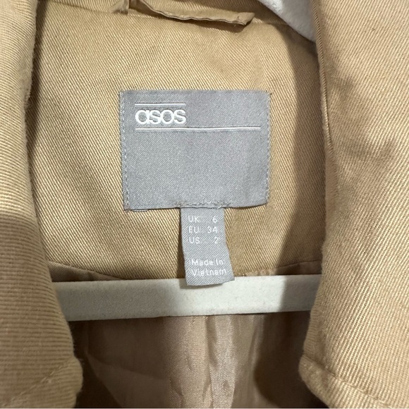 ASOS trench coat small size 2 tan - Picture 3 of 8